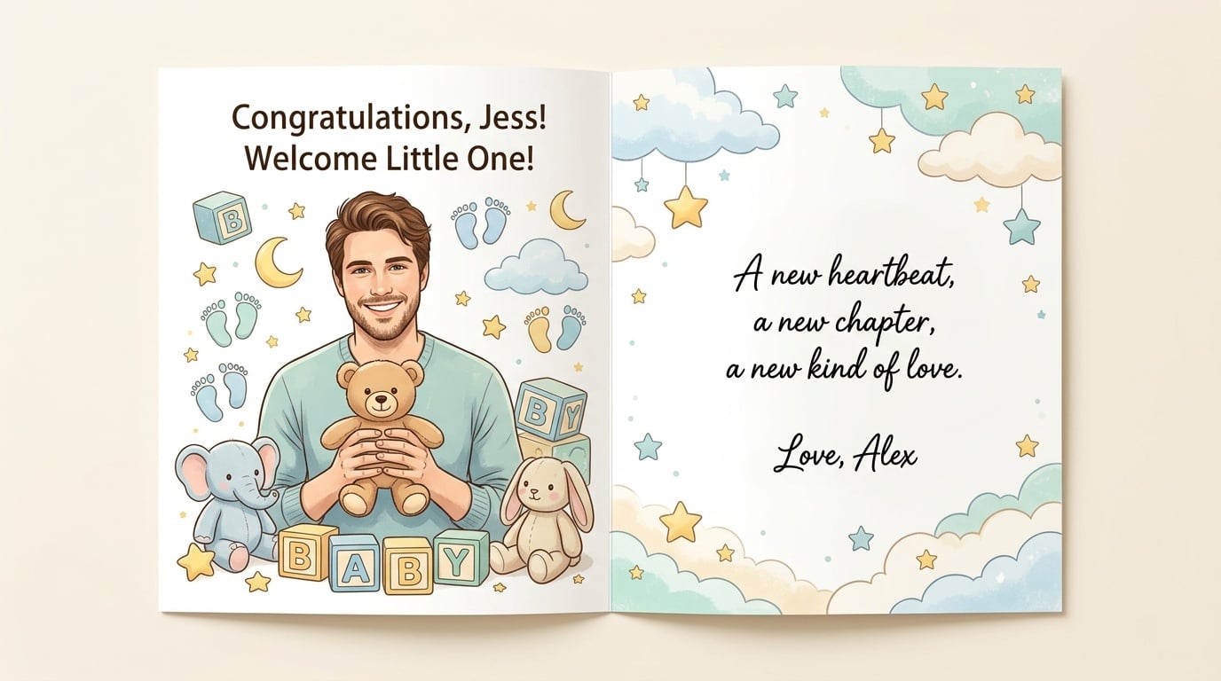 AI-generated New Baby card