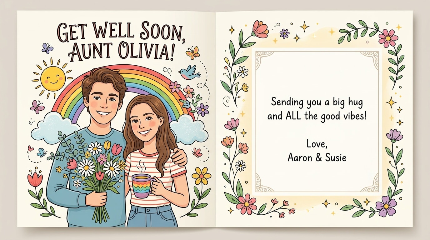 Get Well Soon card by Aaron & Susie