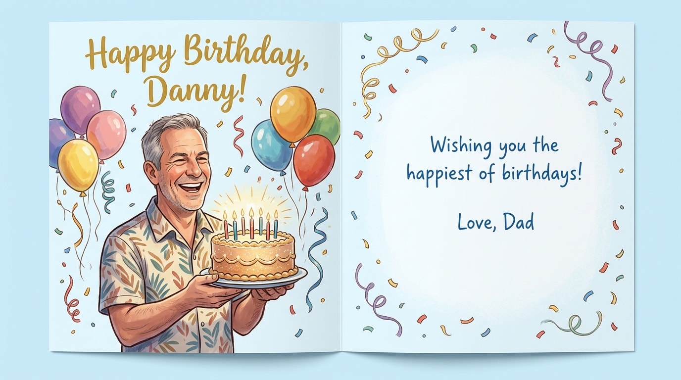 Birthday card by Dad