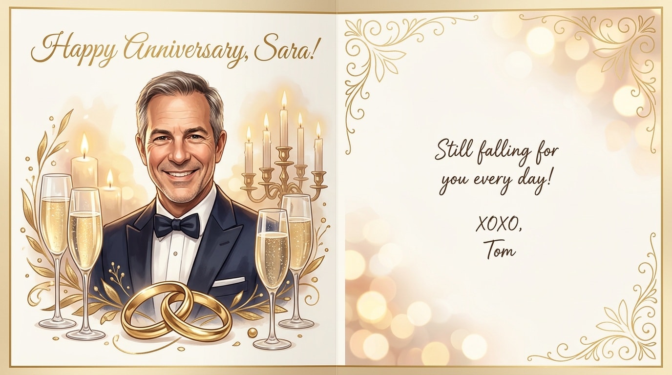 AI-generated Anniversary card